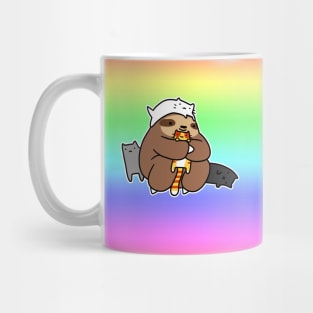 Sloth and Cats Pastel Rainbow Gradient Mug